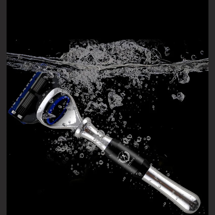 Rasierhobel Titan mit Metallgriff – klassische Nassrasur