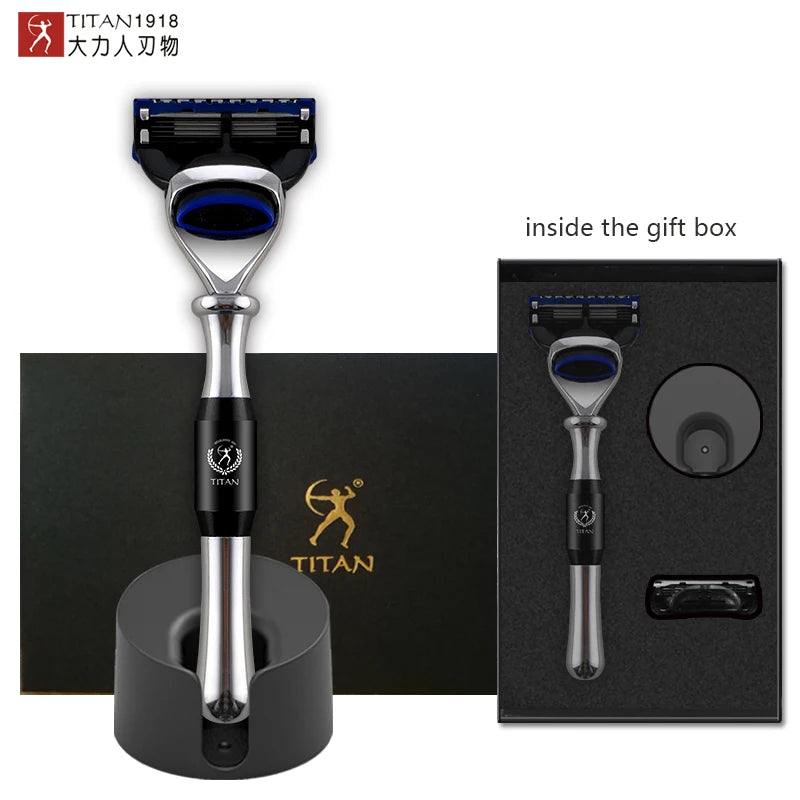 Rasierhobel Titan mit Metallgriff – klassische Nassrasur