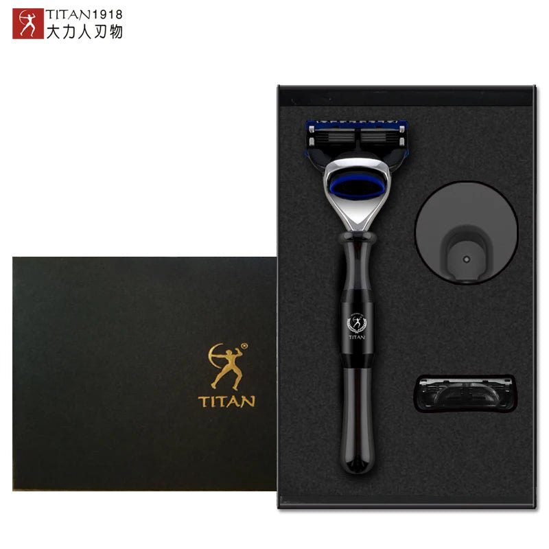 Rasierhobel Titan mit Metallgriff – klassische Nassrasur