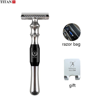 Rasierhobel Titan mit Metallgriff – klassische Nassrasur