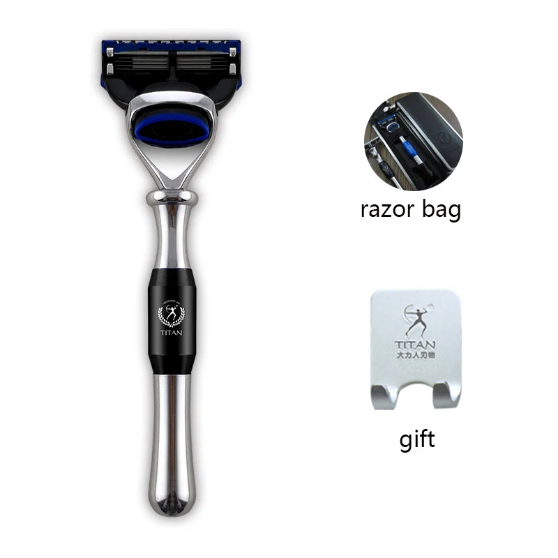 Rasierhobel Titan mit Metallgriff – klassische Nassrasur